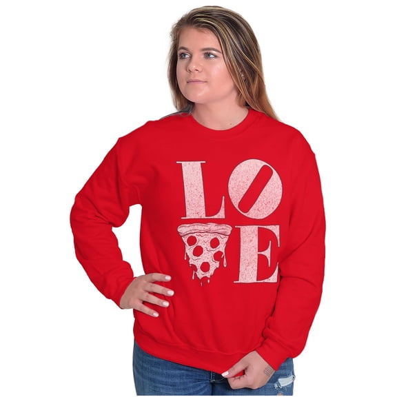 Pizza Lovers Italian Foodie Love Women Plus Size Crewneck Sweatshirt Brisco Brands 2X