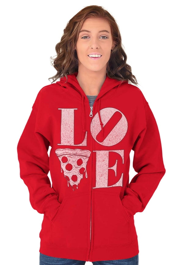 Pizza Lovers Italian Foodie Love Zip Hoodie Sweatshirt Women Brisco Brands M