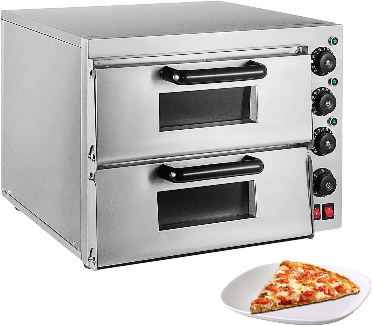 Pizza Machine Electric Convection Oven Snack Commercial Double-Decker Stainless Steel 3KW