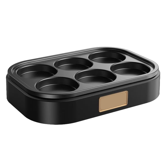 Pizza Maker, 6 Egg Ring Mini Pancake Frying Pan, Egg Frying Pan Multifunctional Breakfast, for Home Kitchen [A]