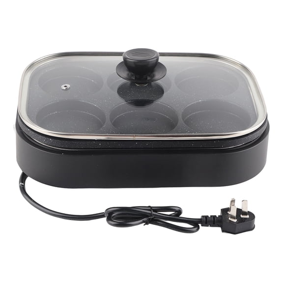 Pizza Maker, 6 Egg Ring Mini Pancake Frying Pan, Egg Frying Pan Multifunctional Breakfast, for Home Kitchen [B]