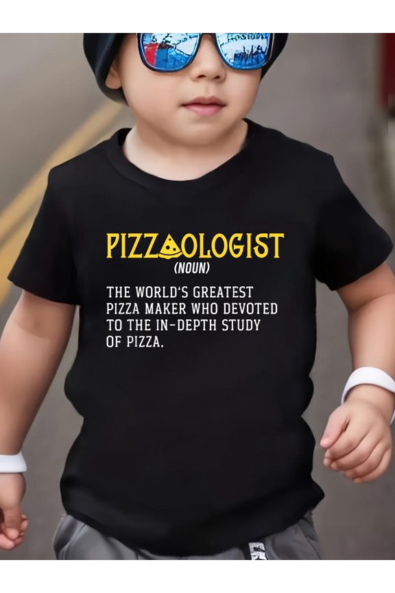 Pizza Maker Pizzaologist, Pizza Baker Kids T-Shirt Kids Graphic Tee Soft Cotton Short Sleeve Casual Shirt