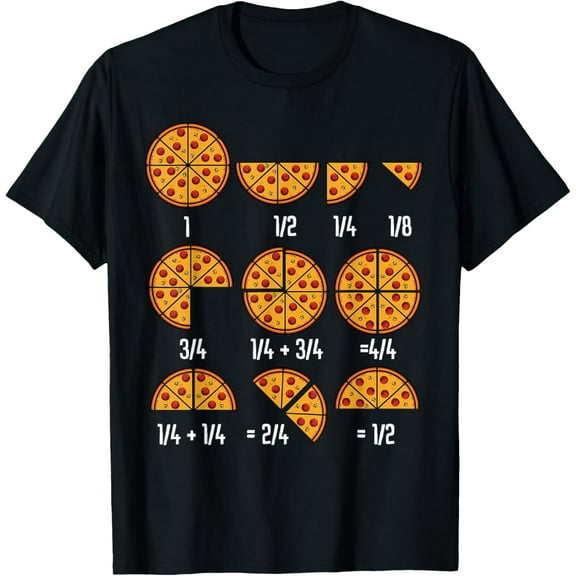 Pizza Maths Fractional Calculation Italian Food Kitchen T-Shirt