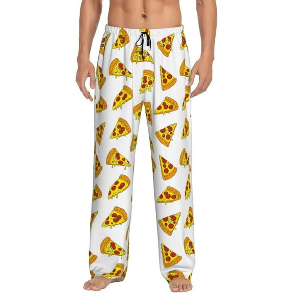 Pizza Men'S Pajama Pants Soft Sleep Lounge Pants Pjs Bottoms With Pockets Medium