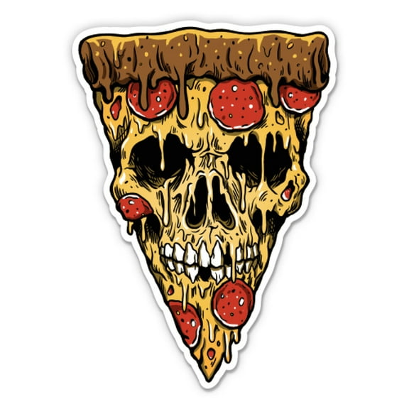 Pizza Monster - 3" Vinyl Sticker - For Car Laptop Water Bottle Phone - Waterproof Decal