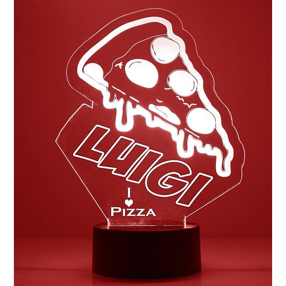 Pizza Night Light Lamp Personalized LED with Remote Control