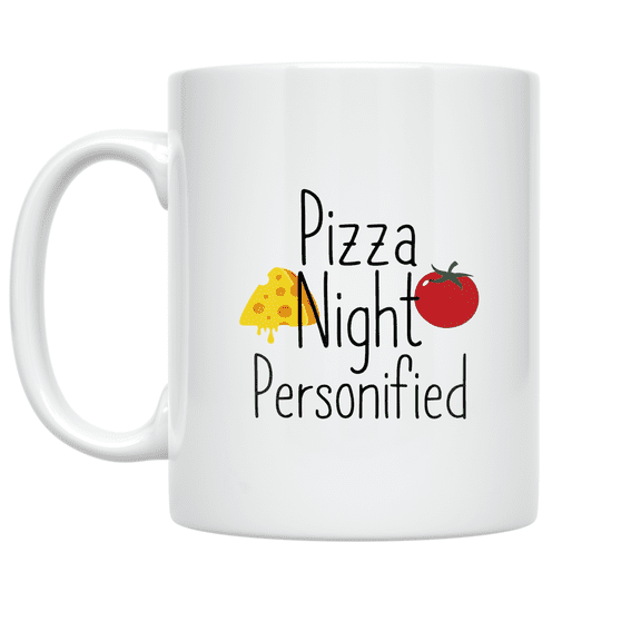 Pizza Night Personified - Pizza Lovers - 11 oz Ceramic Coffee Mug