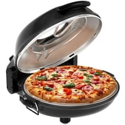 Pizza Oven, 12 Electric Pizza Makrt Indoor Countertop Grill with Ceramic Stone Heats up to 800 F for Pizza, Quesadillas, Tortillas, Nachos