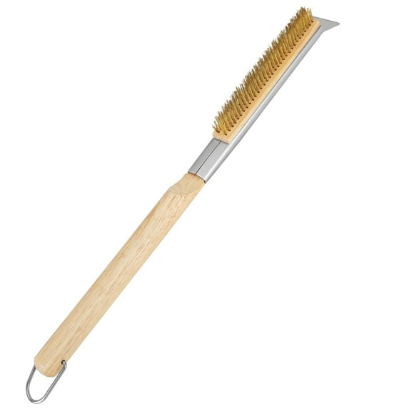 Pizza Oven Brush with Stainless Steel Stone Scraper 21'' Outdoor Pizza Oven Accessories