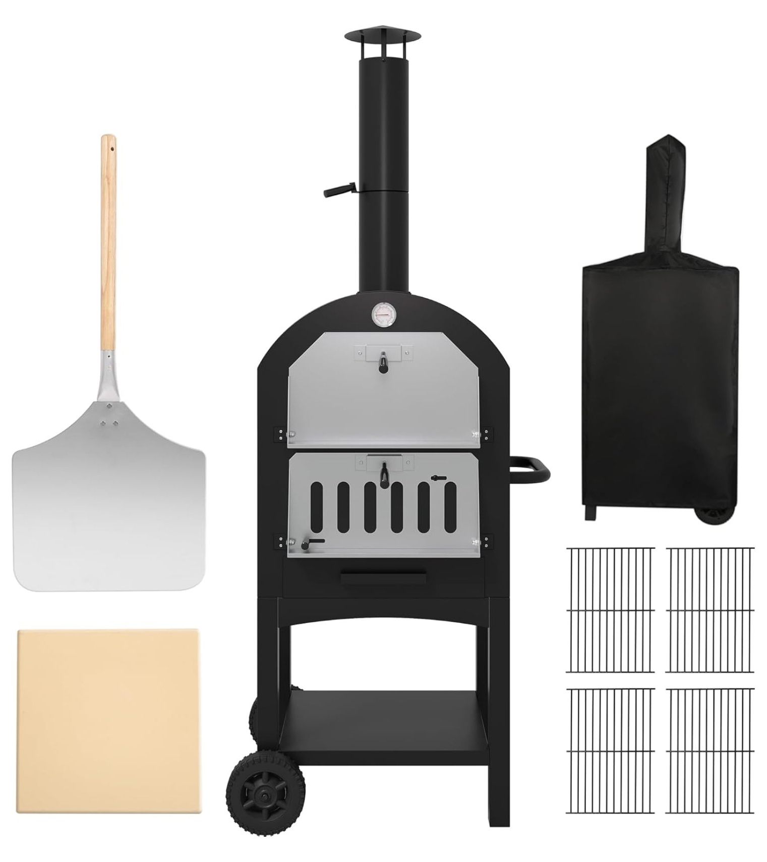 Pizza Oven Outdoor, Wood Fired Pizza Oven for Outside, Woodfire Pizza