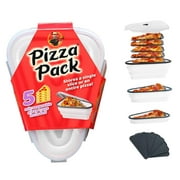 Pizza Pack  Reusable BPA-Free Silicone Storage Container with 5 Microwavable Trays, White