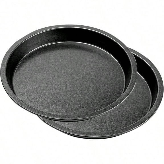 Pizza Pan 6.5 Inch Round Black Iron Skillet with Nonstick Coating - Professional Pizza Cookie Pan for Baking and Cooking - Small 6 Inch Roast Meat Tray, Cake, and Bread Pan