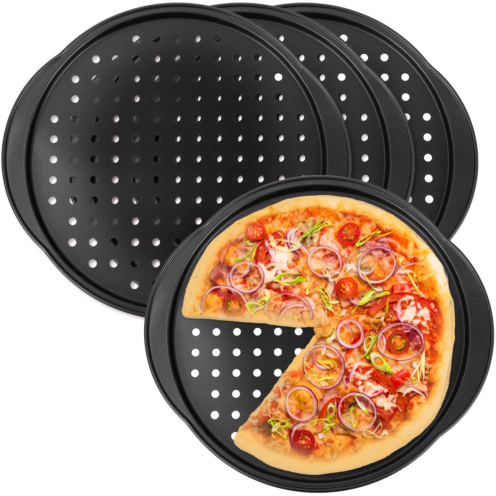 LongYTong 4 Pcs Pizza Pans with Holes Perforated Pizza Crisper with
