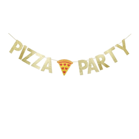 Pizza Party Banner, Pizza Themed Birthday/Fiesta/Home/Baby Shower/Retirement Party Sign Bunting Decors
