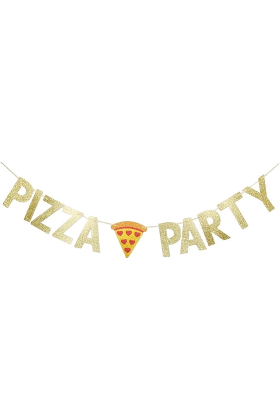 Pizza Party Banner, Pizza Themed Birthday/Fiesta/Home/Baby Shower/Retirement Party Sign Bunting Decors