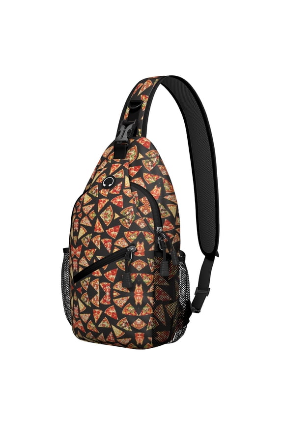 Pizza Party Cheese Sauce Extra Cheese Lightweight Sling Backpack Small Travel Backpack for Essentials
