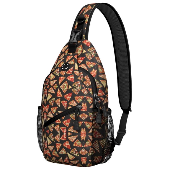 Pizza Party Cheese Sauce Extra Cheese Lightweight Sling Backpack Small Travel Backpack for Essentials