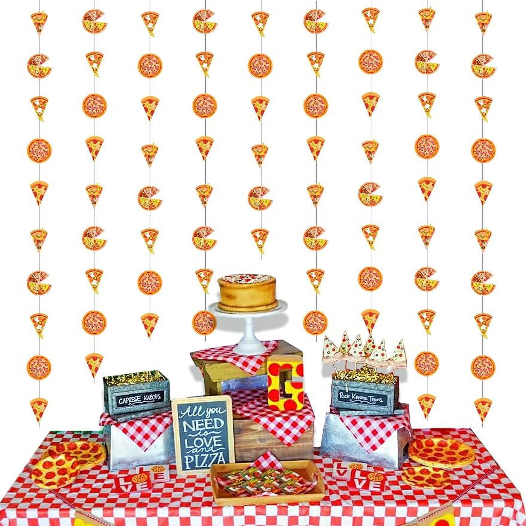 Pizza Party Decorations Pizza Streamer Decor 8PCS Pizza Party Garland Streamers Pizza Wall Decor