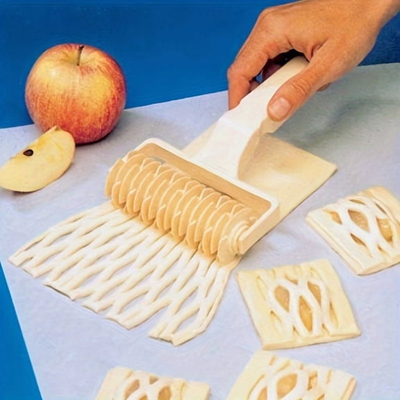 [Pizza & Pastry Tool] Pizza and Pastry Grid Roller | Plastic for Dough Press, Rolling Pin, Baking Tool for Dough, Cookies, Pies, Pizza, Bread
