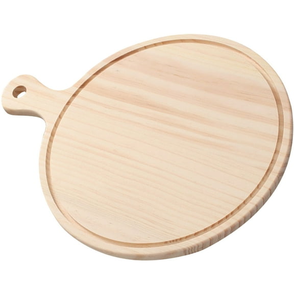 Pizza Peel Wooden Tray Fruits Cutting Board Food Holder Paddle Breadboard Round