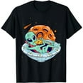 thumbnail image 1 of Pizza Pepperoni Extraterrestrial Aliens UFO Flying Object T-Shirt, 1 of 5