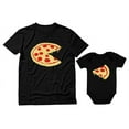 thumbnail image 1 of Pizza Pie & Slice Dad & Baby Set Baby Bodysuit & Men's T-Shirt Shower Gift Dad Black X-Large / Baby Black Newborn (0-3M), 1 of 7