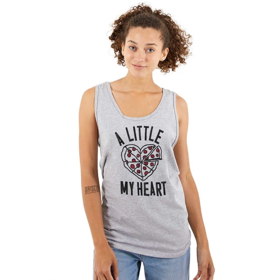 Pizza Piece Of Heart Valentines Day Tank Top Tee Shirt Women Brisco Brands M