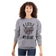 thumbnail image 1 of Pizza Piece Of Heart Valentines Day Women Crewneck Sweatshirt Brisco Brands L, 1 of 6