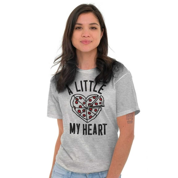 Pizza Piece Of Heart Valentines Day Women's Graphic T Shirt Tees Brisco Brands S