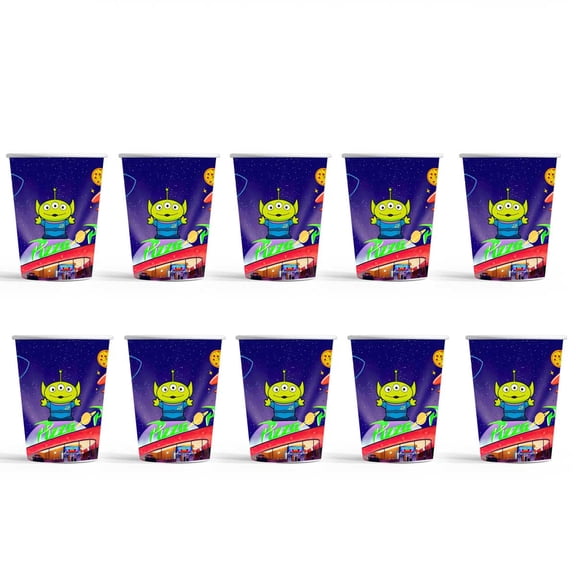 Pizza Planet Aliens Birthday Party Supplies Cups Tableware Disposable Paper Mouthwash Drinking Cups