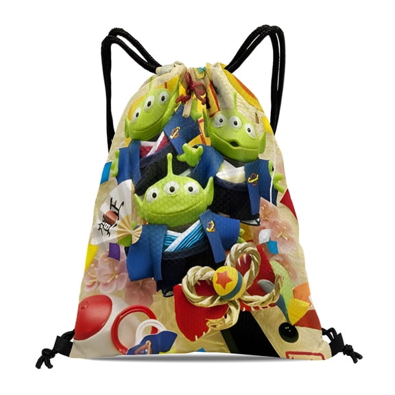 Pizza Planet Aliens Fitness Pack:Waterproof, suitable for hiking, yoga, swimming, travel, beach shopping, measuring 15.7*17.7 inches (40cm45cm.