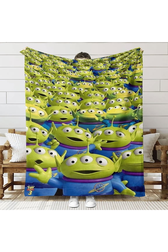 Pizza Planet Aliens Throw Blanket Gifts for Fans Lover Girls Boys Women Present Hoodie Him Bed 50"x60"