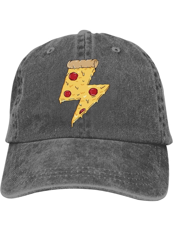Pizza Power Baseball Cap Vintage Adjustable Washed Hats Cowboy Hats Denim Dad Hat for Men Women Boy Girl