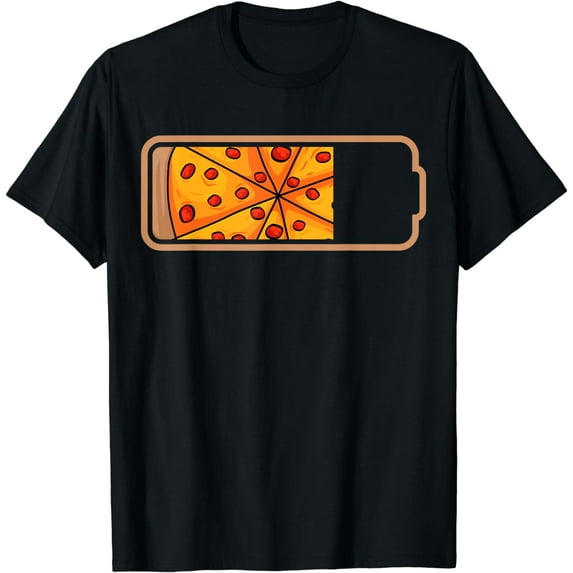 Pizza Power Slice Battery Pizzeria Pizzaiolo Italian Dish T-Shirt