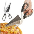 Pizza Scissors Cutter With BuiltIn Serving Spatula, 2In1 MultiUse