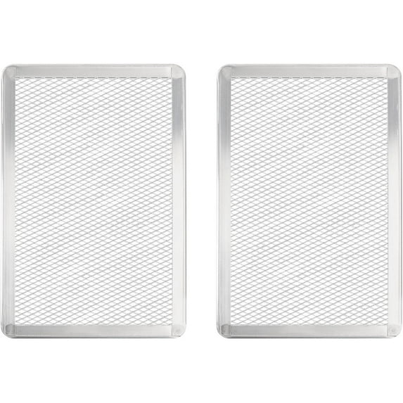 Pizza Screen 11 x 16 Inch 2 Pack Rectangular Aluminum Pizza Pan Restaurant-Grade Flatbread Screen Pizza Crisper Pan,Oven-Safe