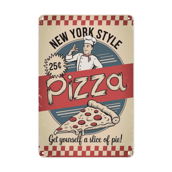 Pizza Shop Metal Sign Retro Diner Decor Vintage Restaurant Poster Perfect Hanging Cafe Kitchen With Weatherproof Coating Chef Gift Food Lover Husband Friend 8x12 inch metal sign vintage wall decor