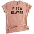thumbnail image 1 of Pizza Slayer T-shirt, Unisex Women's Men's Shirt, Pizza Shirt, Heather Sunset, Medium, 1 of 6