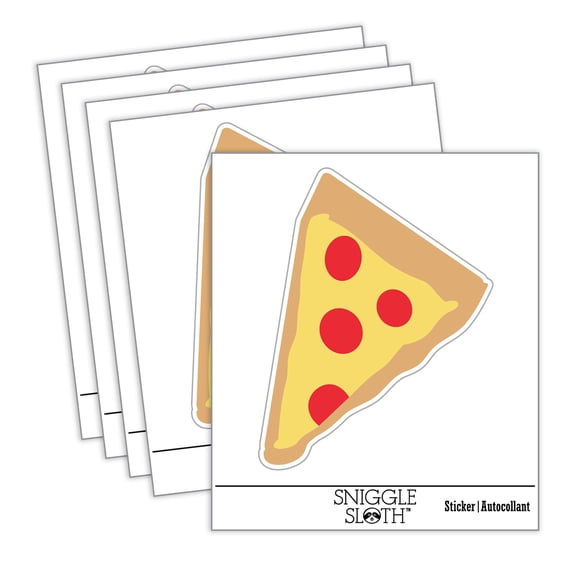 Pizza Slice Abstract Car Window Bumper Water Bottle Phone Tablet Laptop Waterproof Vinyl Decal Sticker Set 5-Pack - Gloss Finish - 4.0"