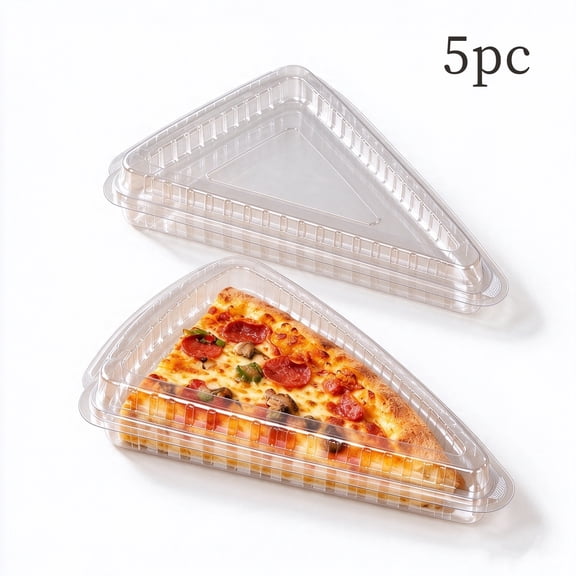 Pizza Slice Container, Pizza Container, Pizza Slice Storage Container, Plastic Pizza Slice Containers for 10-12 Inch Slices, Bulk Pack (5PCS)