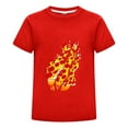 thumbnail image 1 of Pizza Slice Flame Pepperoni Fire Gamer T-Shirt for Kids – Colorful Fire Tee – Soft Cotton Top for Preston Fans Ages 3–14, 1 of 4