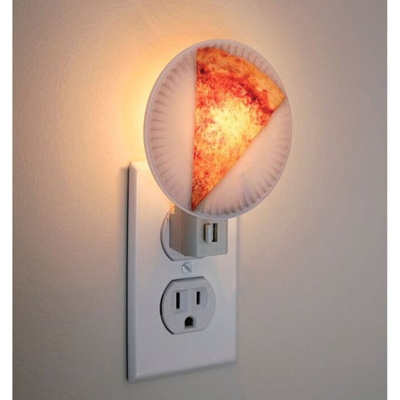 Pizza Slice On Paper Plate Night Light