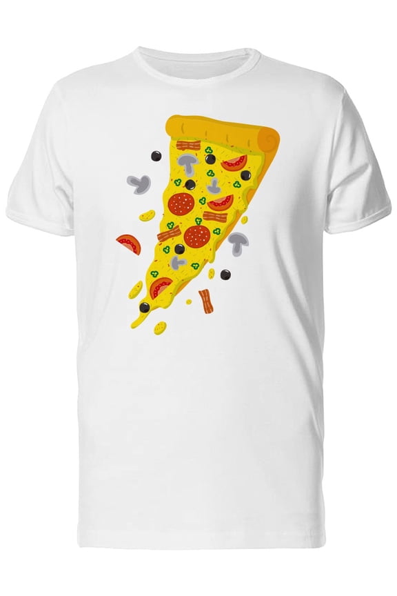 Pizza Slice With Bacon T-Shirt Men -Image by Shutterstock, Male Large
