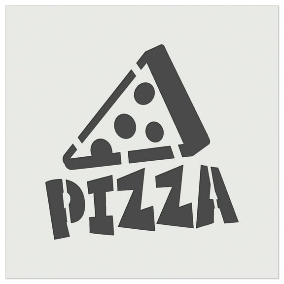 Pizza Slice with Text DIY Cookie Wall Craft Stencil - 9.0 Inch