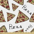 thumbnail image 1 of Ambesonne Pizza Fabric by the Yard Upholstery, Doodle Art Style Slices, 1 Yard, Multicolor, 1 of 4