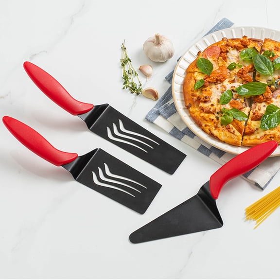 Pizza Spatula Basdi Stainless Pizza Spatula - Long Handle Transfer Shovel for Baking and Frying | Triangular Head, Non-Slip Grip, Effortlessly Lifts Slices and Pastries, Long Handle Transfer Tool, C