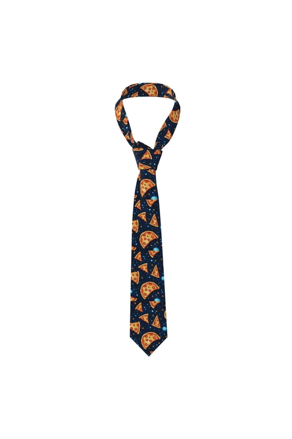 Pizza Starry Cool Men's Formal Necktie Business Suit Accessory Ties for Weddings Banquets Office Gift