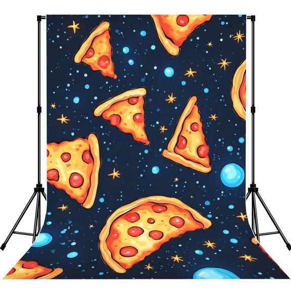 Pizza Starry Cool Photography Backdrop 5x7Ft Background for Photo Studio Video Recording Birthday Party Wedding Home Decor