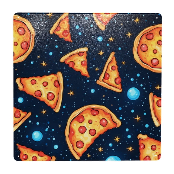 Pizza Starry Cool Square Metal Sign 12x12 Inch Tin Sign Wall Decor Decorative Plaque for Bar, Cafe, Restaurant