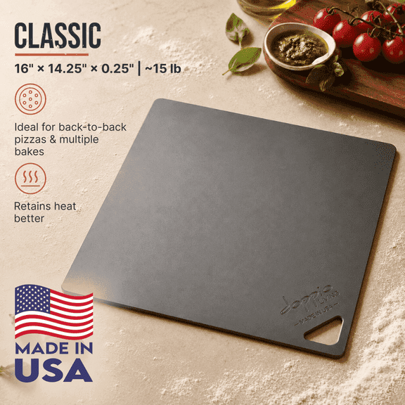 Pizza Steel for Oven (16" x 14.25") | Pre-Seasoned Baking Steel for Bread, Pizza, Sourdough & More | Chef Grade Crust at Home | Use in Oven, Grill, BBQ | Made in the USA